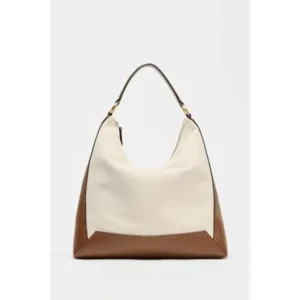 Zara Canvas Slouchy Shoulder Bag For Women