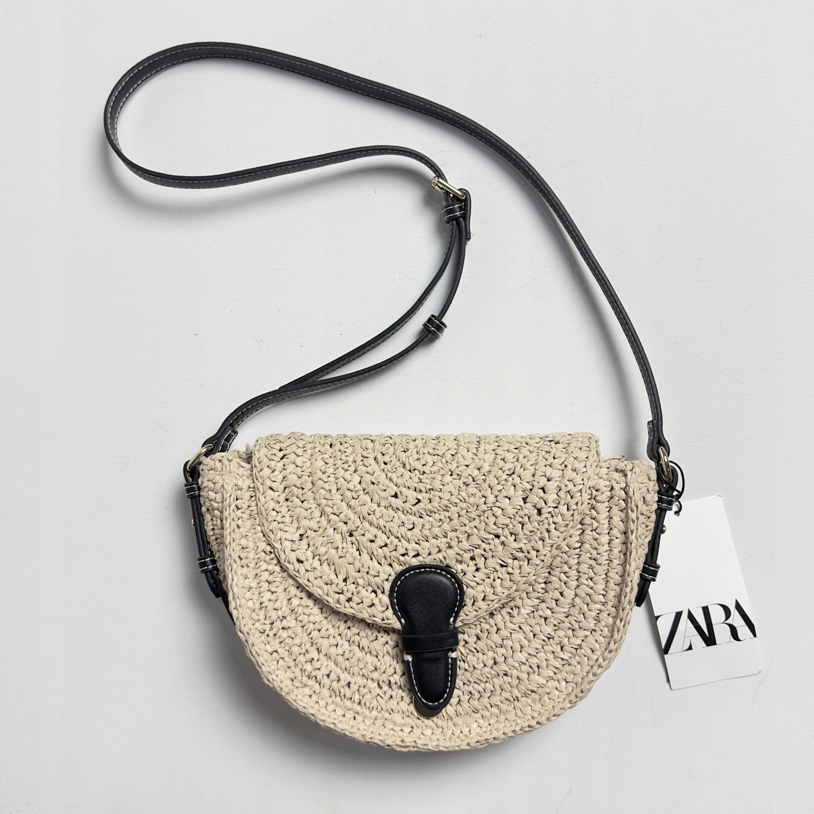 Zara Woven Straw Crossbody Bag For Women