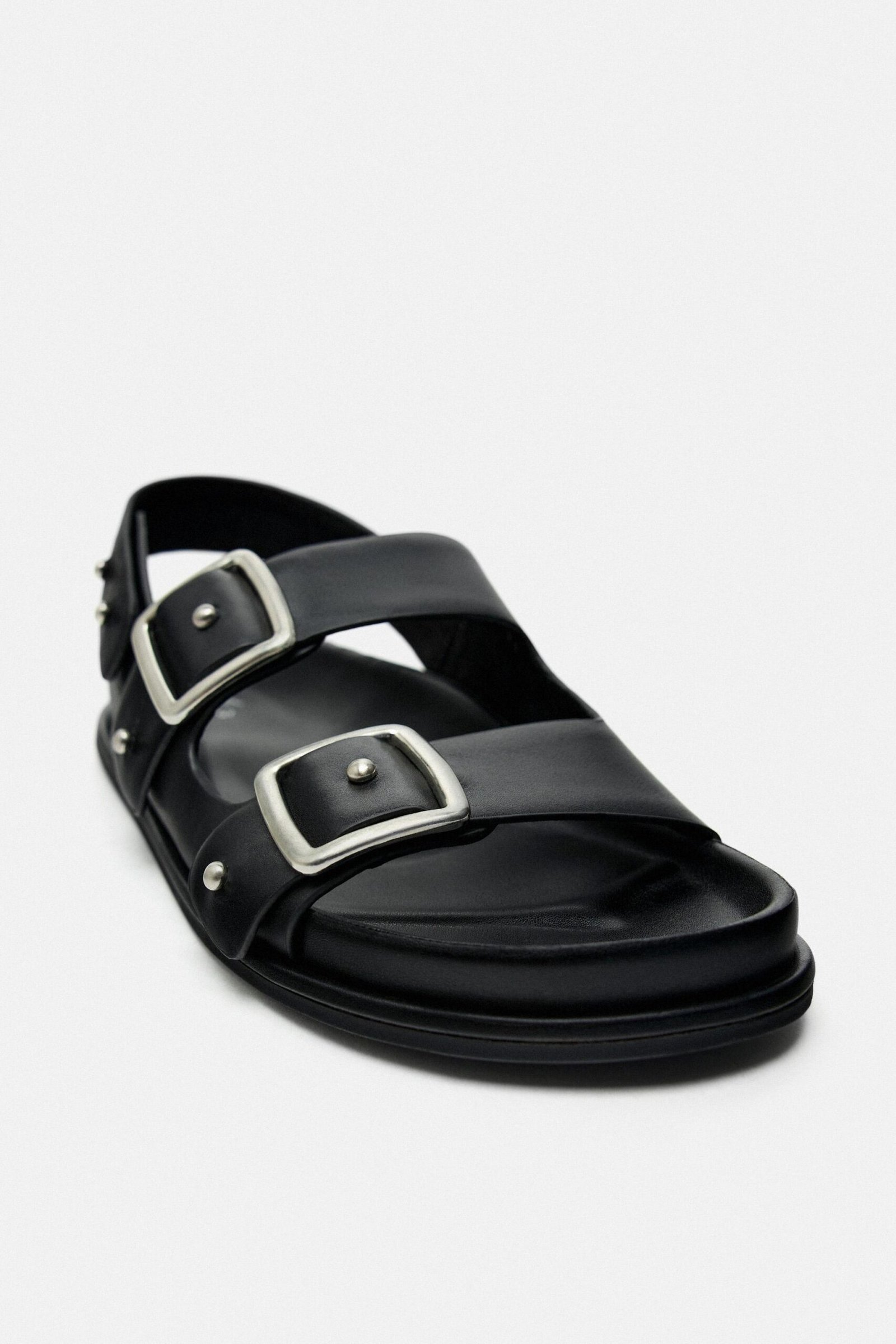 Zara Flat Leather Sandals For Women