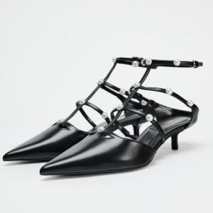 Zara Kitten Heel Slingback Shoes For Women