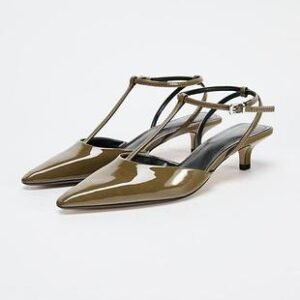 Zara Kitten Heel Strappy Slingbacks For Women