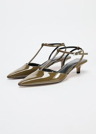 Zara Kitten Heel Strappy Slingbacks For Women
