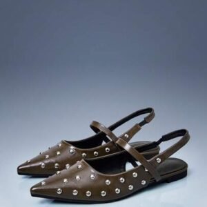 Zara Studded Slingback Flats For Women