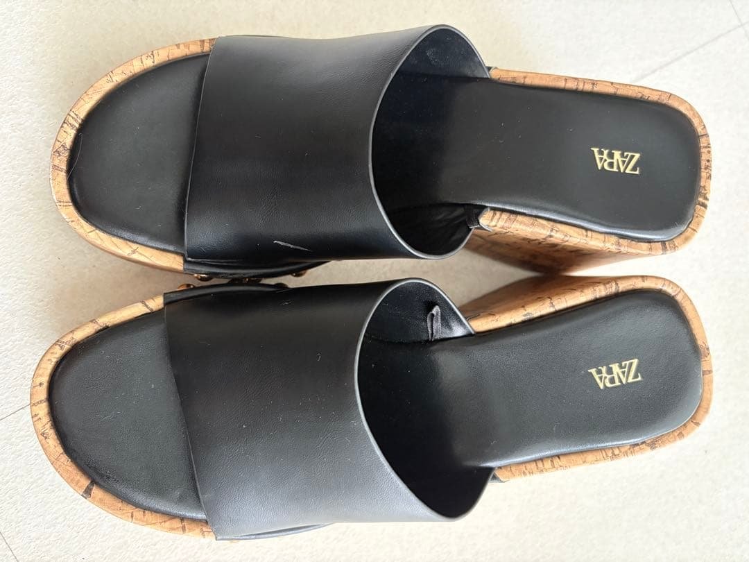Zara Studded Leather Wedge Sandals For Women - Image 2
