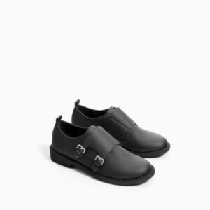 Zara Leather Double Monk Strap Shoes For Boys